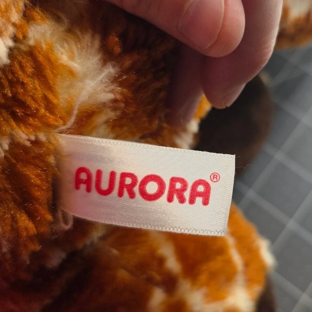 Aurora Giraffe Plush Brown Spotted Stuffed Animal 8x12in